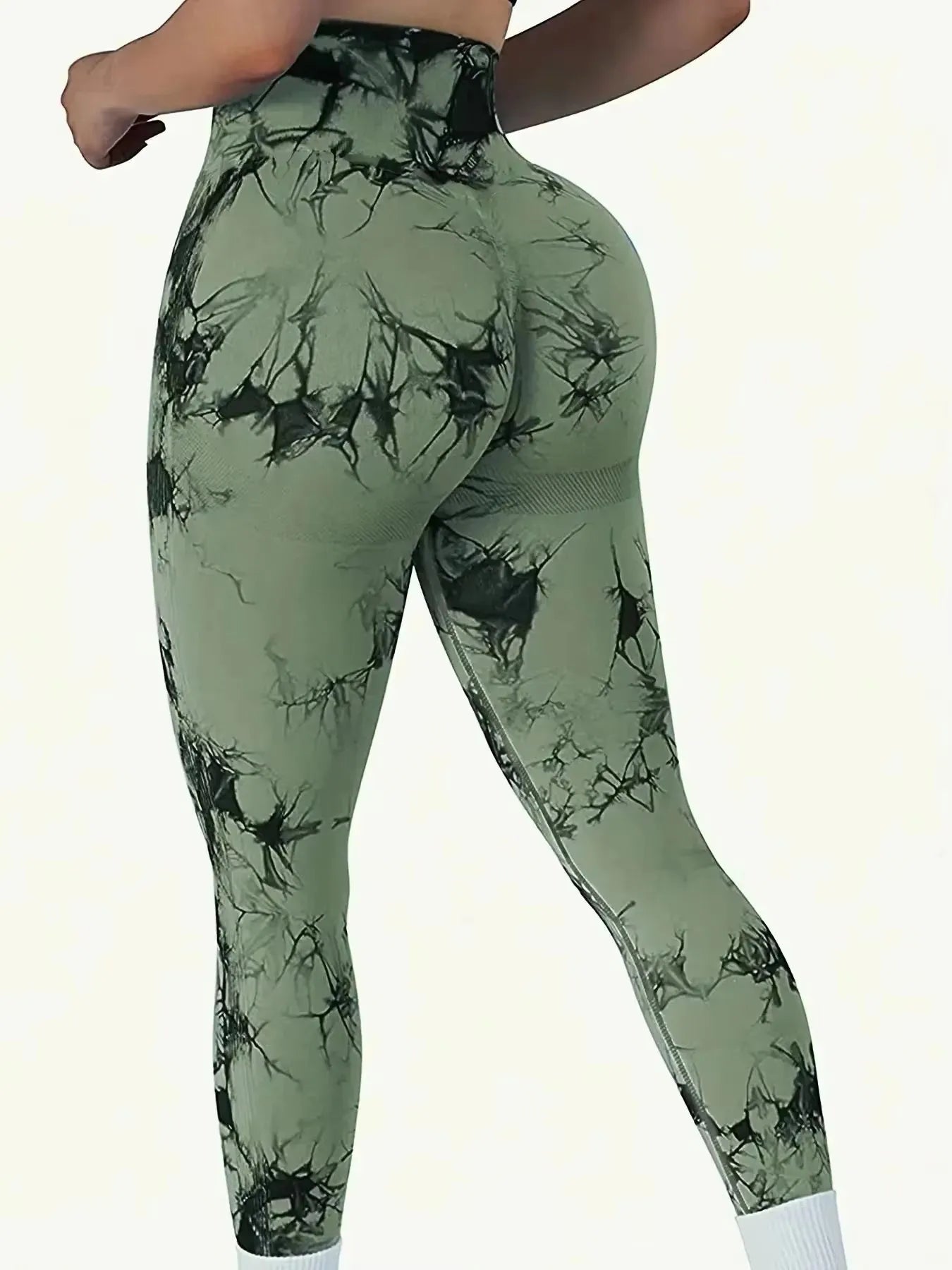 Curve Splash™ Tie-Dye Seamless Booty-Lifting Leggings – High Waist Compression Fit