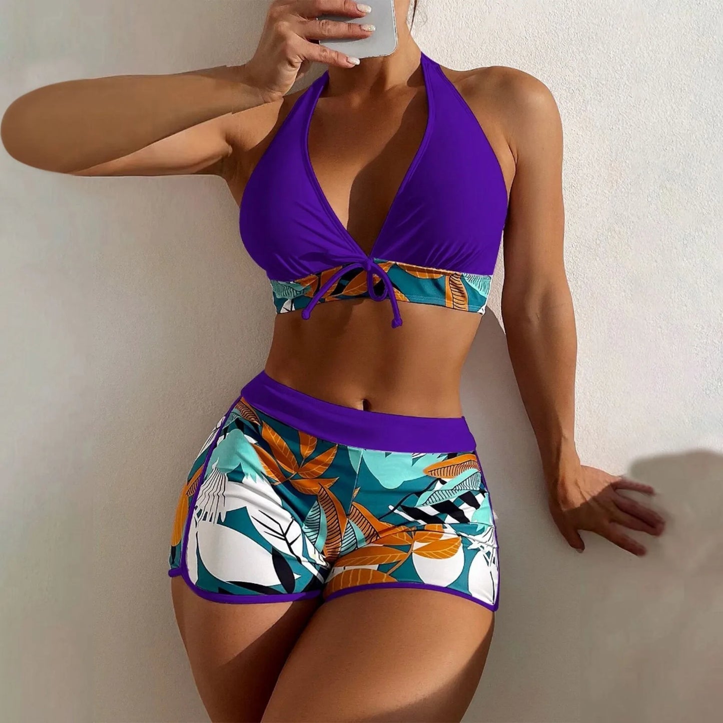Tropical Serenity High-Waist Bikini Set
