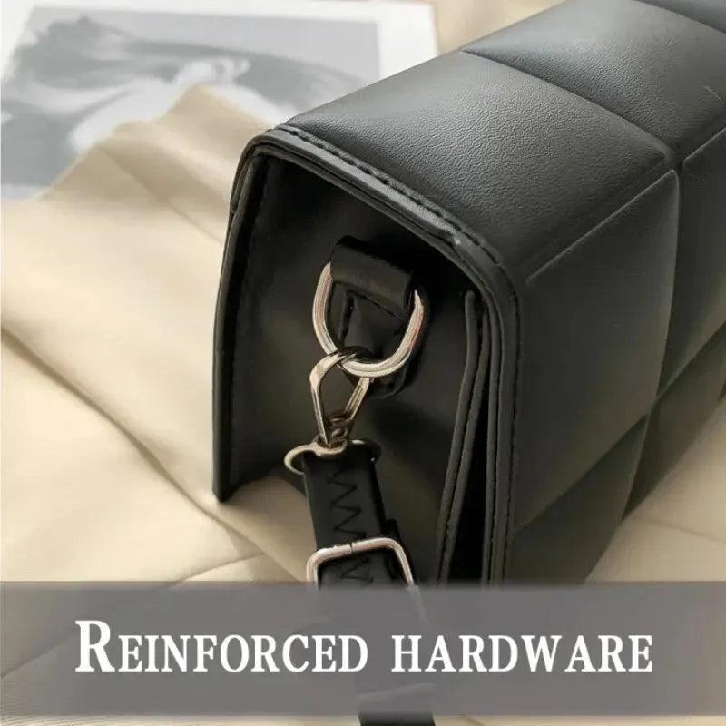UrbanGrid™ Quilted PU Leather Shoulder Bag – Bold Texture, Everyday Chic
