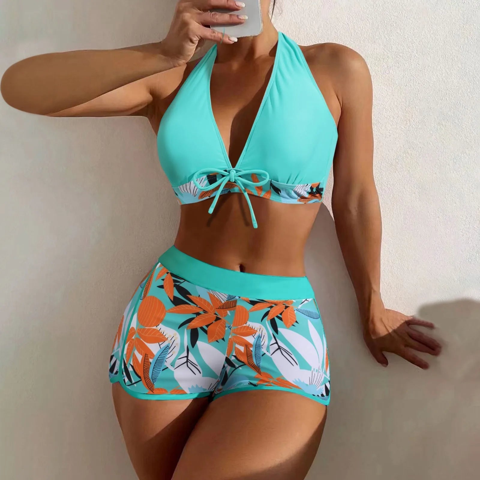 Tropical Serenity High-Waist Bikini Set