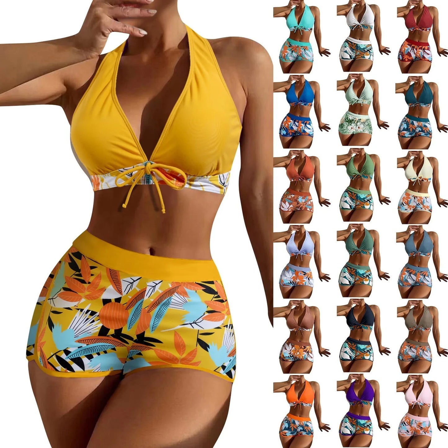 Tropical Serenity High-Waist Bikini Set