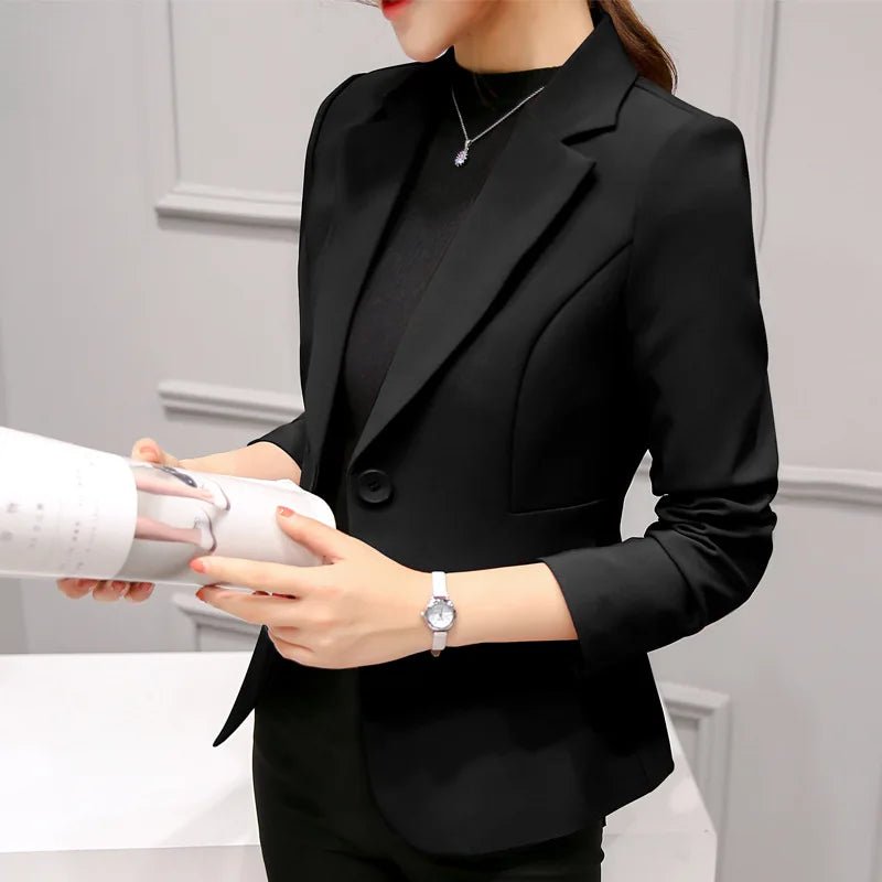 LivaForm™ One-Button Slim Blazer – Power Chic for Modern Women