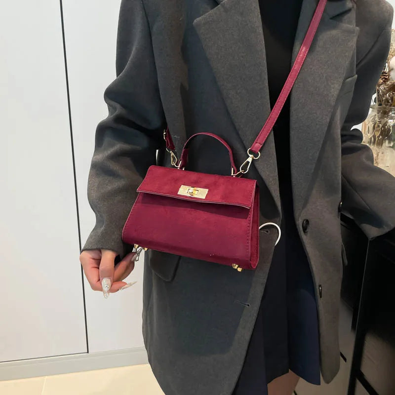 Velveta™ Mini Suede Crossbody Satchel – Elegant Everyday Handbag