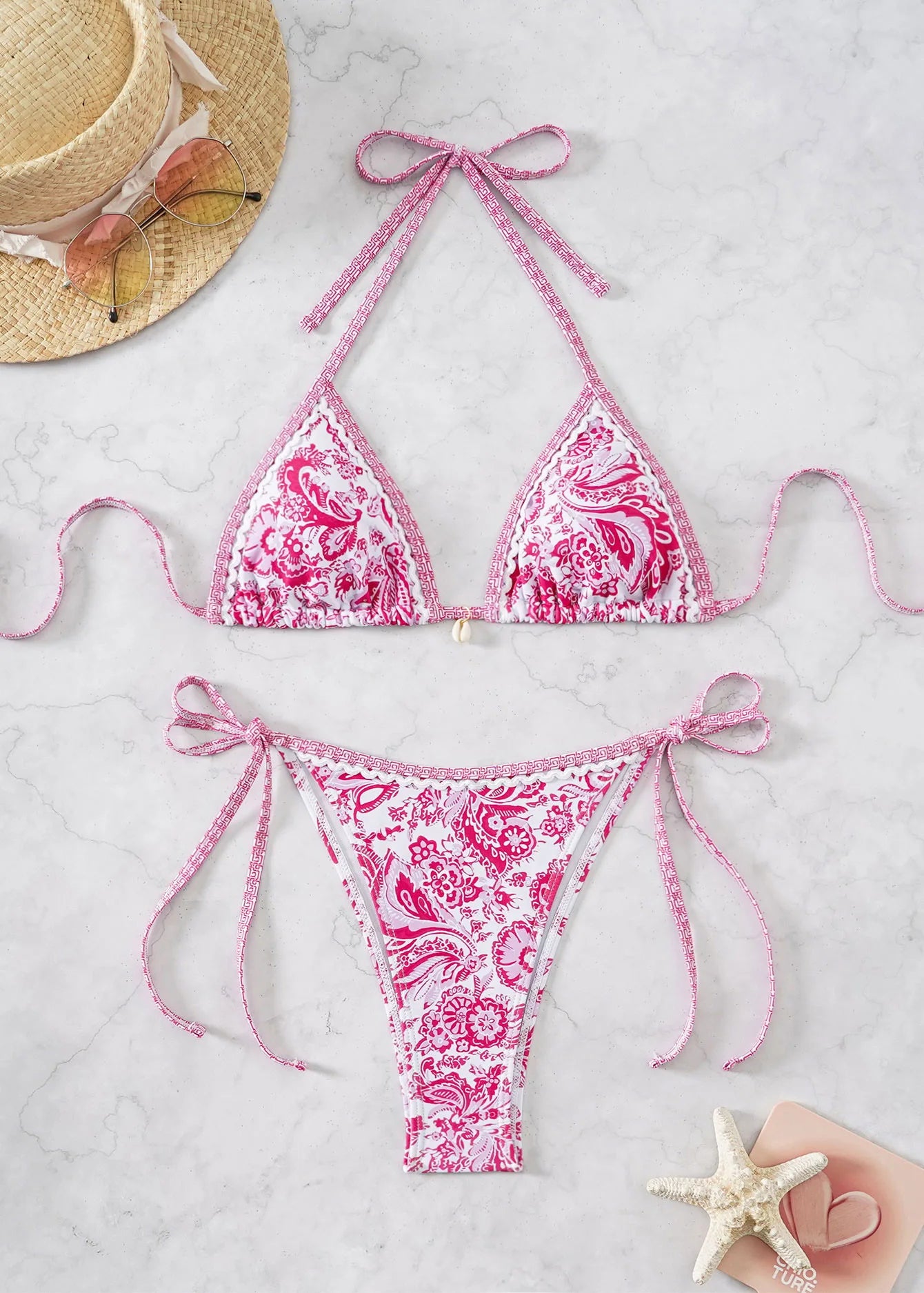 Wild Bloom Lace-Up Bikini Set