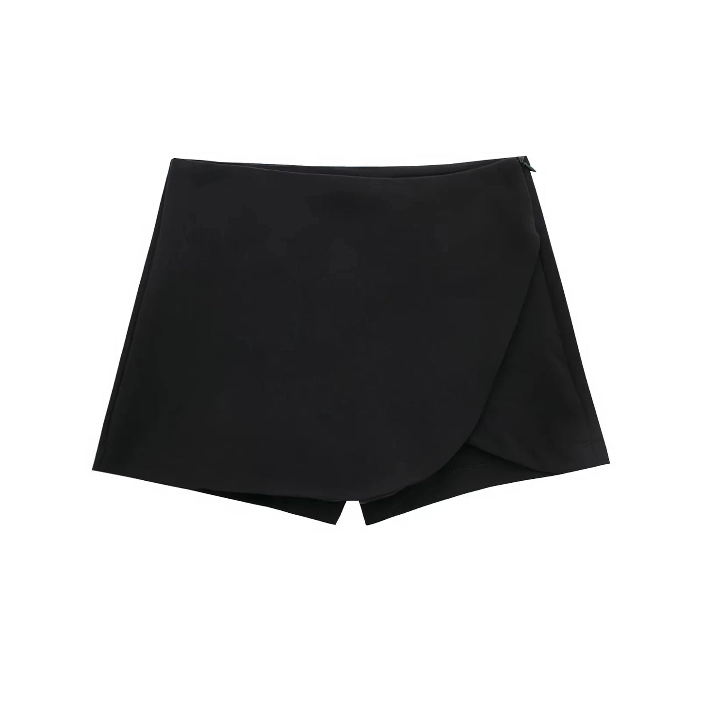 Chic Asymmetrical Skort – High Waist Wrap Mini Skirt with Built-in Shorts