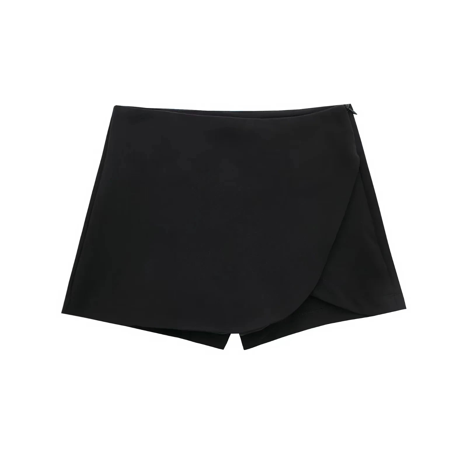 Chic Asymmetrical Skort – High Waist Wrap Mini Skirt with Built-in Shorts