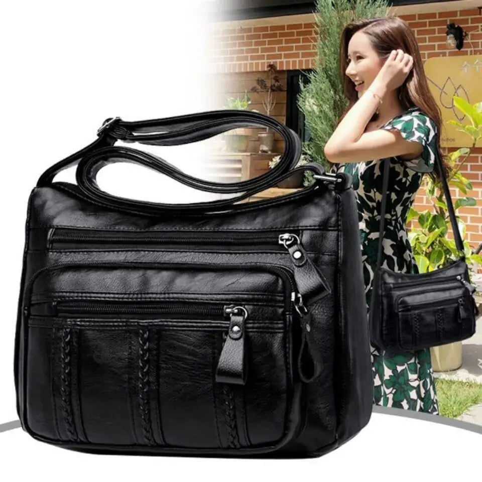 MetroEase™ Classic Multi-Pocket Shoulder Crossbody Bag