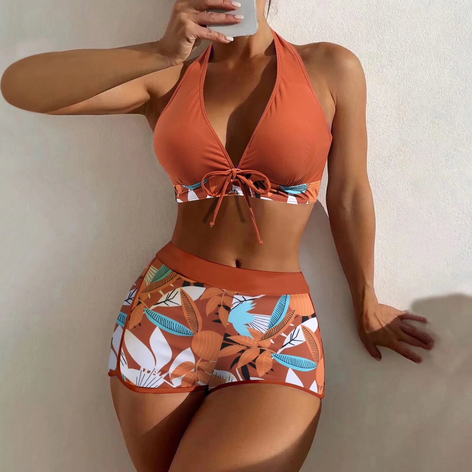 Tropical Serenity High-Waist Bikini Set