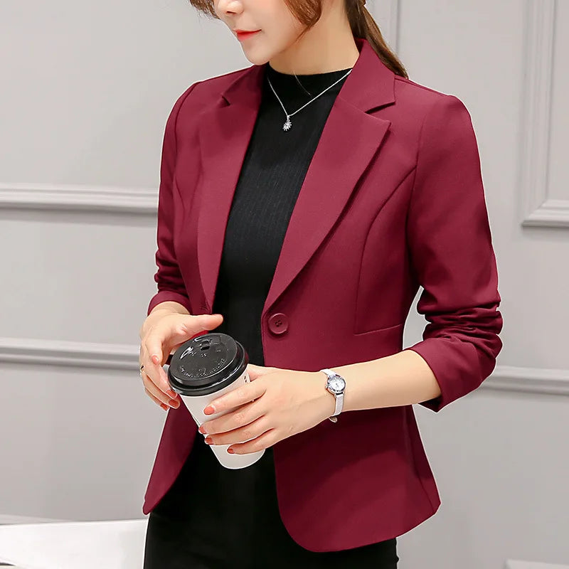 LivaForm™ One-Button Slim Blazer – Power Chic for Modern Women