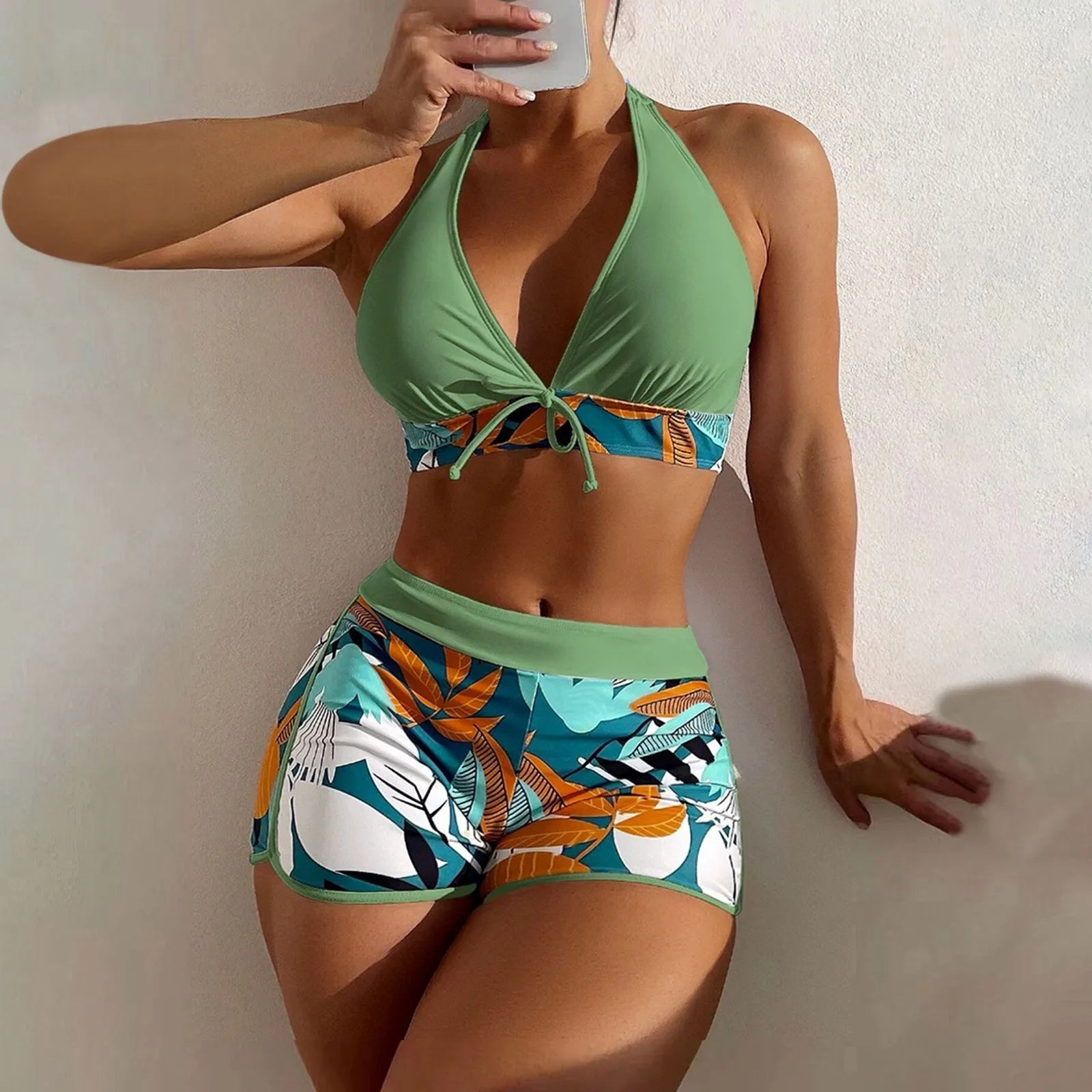 Tropical Serenity High-Waist Bikini Set