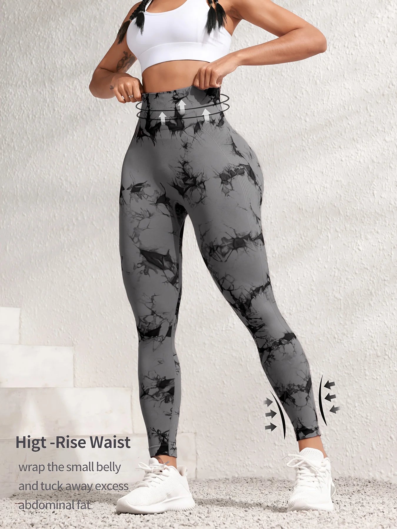 Curve Splash™ Tie-Dye Seamless Booty-Lifting Leggings – High Waist Compression Fit