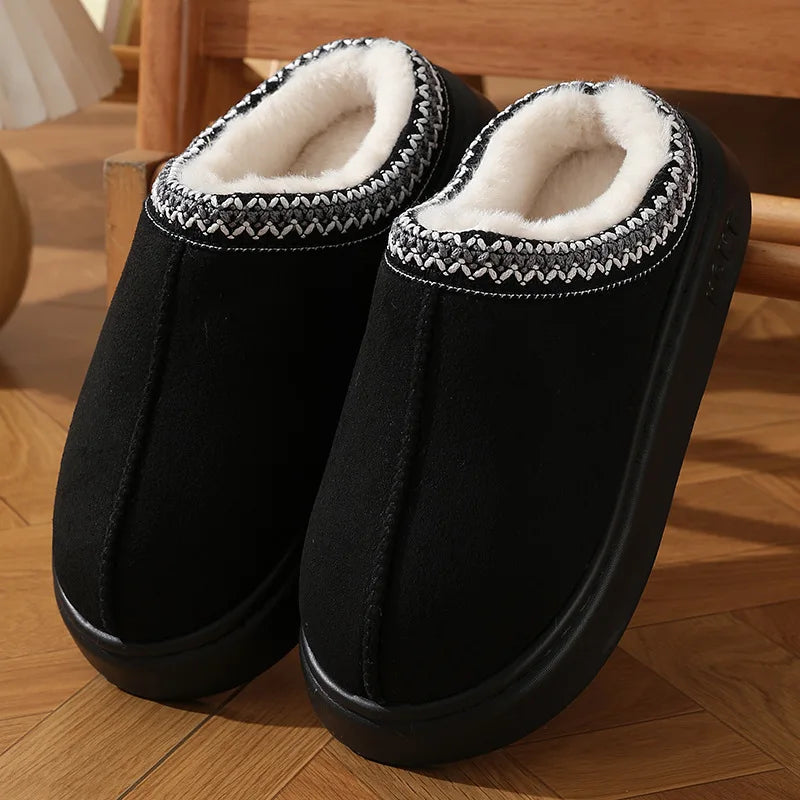 CozyNest™ Plush Lined Indoor Slippers – Unisex Winter Warmth