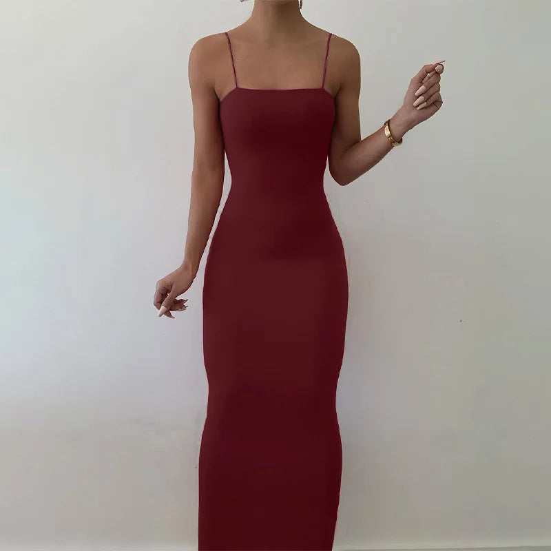 Sculpted Elegance Bodycon Maxi Dress