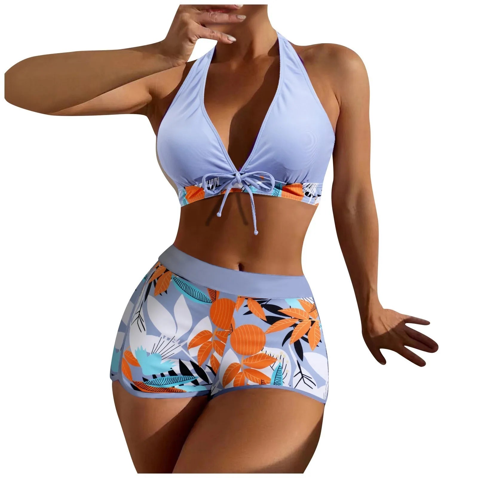 Tropical Serenity High-Waist Bikini Set