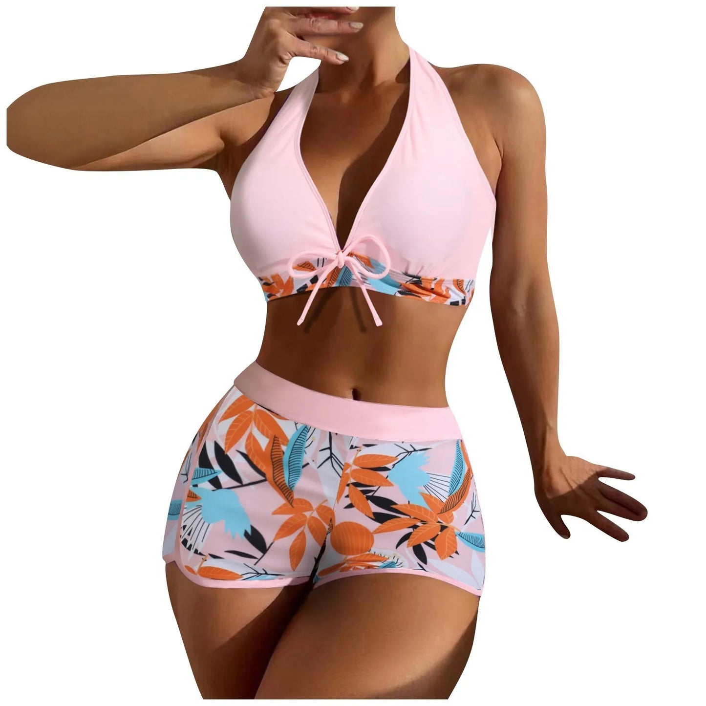Tropical Serenity High-Waist Bikini Set