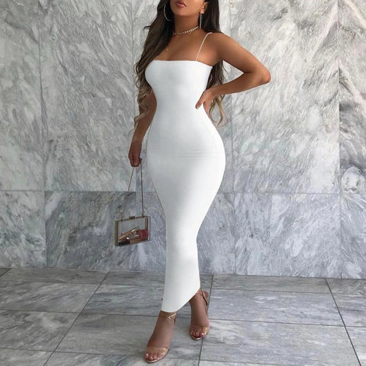 Sculpted Elegance Bodycon Maxi Dress