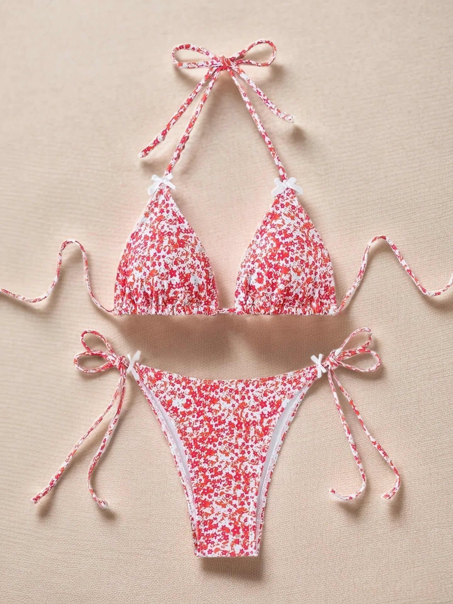 Wild Bloom Lace-Up Bikini Set